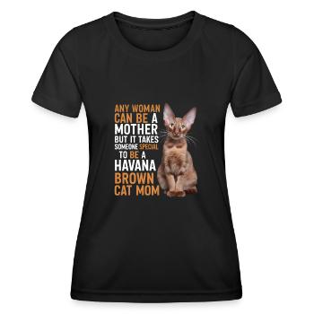 Katze Havanna Braun Geschenk - Frauen Funktions-T-Shirt - Schwarz - Vorne - AI Model Female 172 light (172cm)