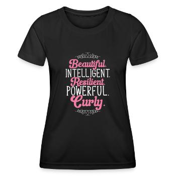 Cheveux bouclés Boucles afro Cheveux naturels - T-shirt sport Femme - noir - Devant - AI Model Female 172 light (172cm)