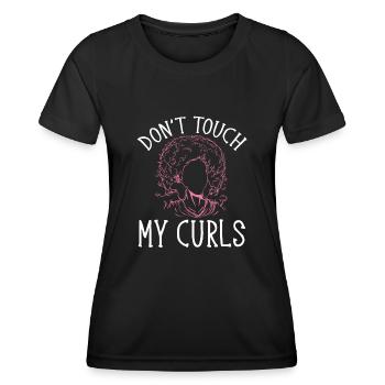 Cheveux bouclés Boucles afro Cheveux naturels - T-shirt sport Femme - noir - Devant - AI Model Female 172 light (172cm)