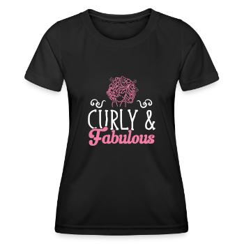 Cheveux bouclés Boucles afro Cheveux naturels - T-shirt sport Femme - noir - Devant - AI Model Female 172 light (172cm)