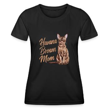 Katze Havanna Braun Geschenk - Frauen Funktions-T-Shirt - Schwarz - Vorne - AI Model Female 172 light (172cm)