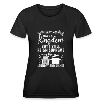 Herrschaft über Wäsche und Geschirr Hausfrau - Frauen Funktions-T-Shirt - Schwarz - Vorne - AI Model Female 172 light (172cm)