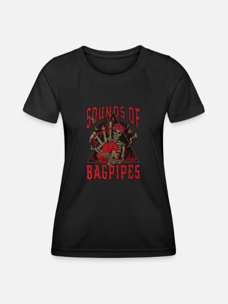 Dudelsackspieler schottischer Bagpipe-Sound - Frauen Funktions-T-Shirt - Schwarz