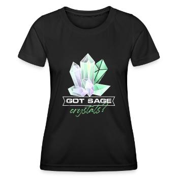 Got Sage Crystals Yoga Asiatique Chakra Guérisseur Reiki - T-shirt sport Femme - noir - Devant - AI Model Female 172 light (172cm)