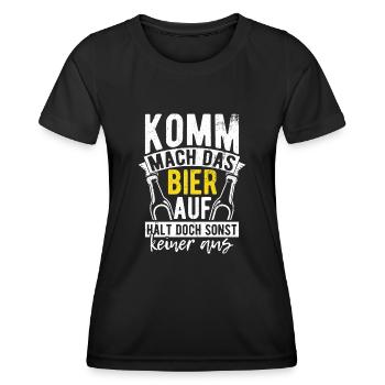 Beer Drinking Beer Fun Pub Booze Party Beer Hopf - Women's Functional T-Shirt - black - Front - AI Model Female 172 light (172cm)