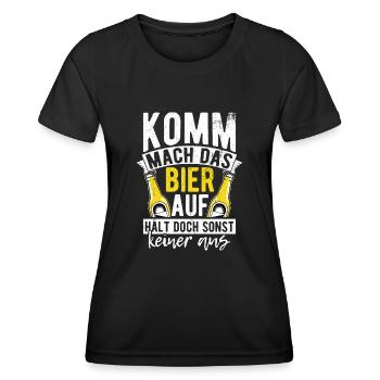 Bière Boire Bière S’amuser Pub Houblon Boire Boire - T-shirt sport Femme - noir - Devant - AI Model Female 172 light (172cm)