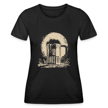 Beer Brewing Moon Home Brewery - Women's Functional T-Shirt - black - Front - AI Model Female 172 light (172cm)