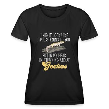 Leopard Gecko Reptile Pet Gecko - Women's Functional T-Shirt - black - Front - AI Model Female 172 light (172cm)