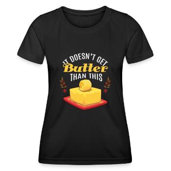 Es bekommt keinen Butterapfel Butterpflücker Apfel - Frauen Funktions-T-Shirt - Schwarz - Vorne - AI Model Female 172 light (172cm)