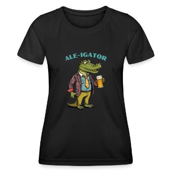 Ale-Igator - Frauen Funktions-T-Shirt - Schwarz - Vorne - AI Model Female 172 light (172cm)