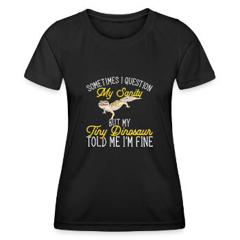Gecko léopard Gecko reptile gecko de compagnie - T-shirt sport Femme - noir - Devant - AI Model Female 172 light (172cm)