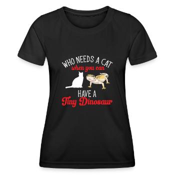 Gecko léopard Gecko reptile gecko de compagnie - T-shirt sport Femme - noir - Devant - AI Model Female 172 light (172cm)