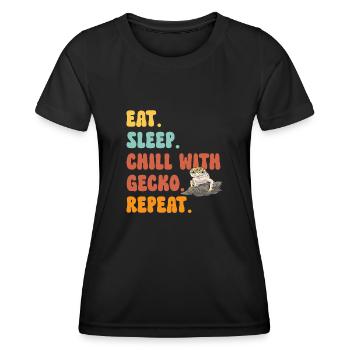 Leopard Gecko Reptile Pet Gecko - Women's Functional T-Shirt - black - Front - AI Model Female 172 light (172cm)