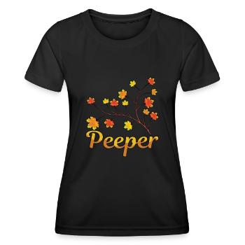 Peeper Feuillage Feuille Drôle - T-shirt sport Femme - noir - Devant - AI Model Female 172 light (172cm)