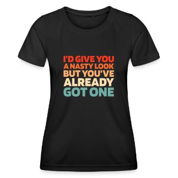 Schwarzer Humor Funny Quote Saying - Frauen Funktions-T-Shirt - Schwarz - Vorne - AI Model Female 172 light (172cm)