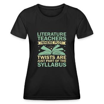 Professeur de littérature Professeur d’école Professeur drôle S - T-shirt sport Femme - noir - Devant - AI Model Female 172 light (172cm)