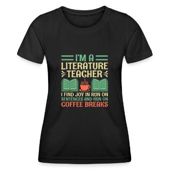Literature Teacher School Teacher Funny Teachers S - Women's Functional T-Shirt - black - Front - AI Model Female 172 light (172cm)
