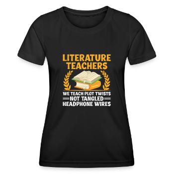 Literature Teacher School Teacher Funny Teachers S - Women's Functional T-Shirt - black - Front - AI Model Female 172 light (172cm)