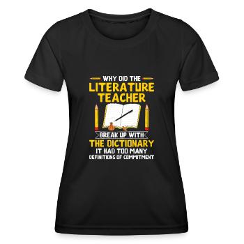 Literature Teacher School Teacher Funny Teachers S - Women's Functional T-Shirt - black - Front - AI Model Female 172 light (172cm)