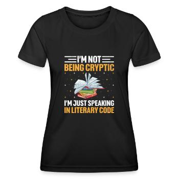Professeur de littérature Professeur d’école Professeur drôle S - T-shirt sport Femme - noir - Devant - AI Model Female 172 light (172cm)