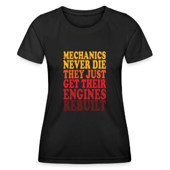 Les mécaniciens ne meurent jamais passionnés de voitures - T-shirt sport Femme - noir - Devant - AI Model Female 172 light (172cm)