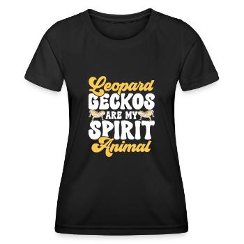 Gecko léopard Gecko reptile gecko de compagnie - T-shirt sport Femme - noir - Devant - AI Model Female 172 light (172cm)