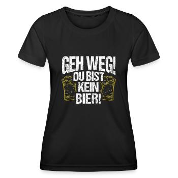 Geh Weg Du Bist Kein Bier Kneipe Saufen Party Bier - Frauen Funktions-T-Shirt - Schwarz - Vorne - AI Model Female 172 light (172cm)