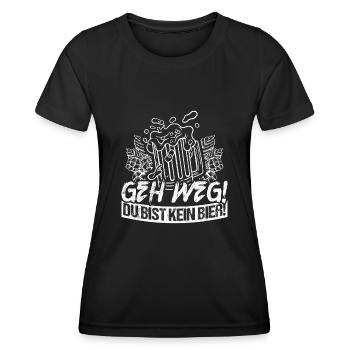 Va-t’en, tu n’es pas une bière, un pub, de l’alcool, de la bière, de la bière - T-shirt sport Femme - noir - Devant - AI Model Female 172 light (172cm)