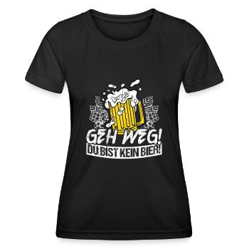 Va-t’en, tu n’es pas une bière, un pub, du houblon, de l’alcool, un tri - T-shirt sport Femme - noir - Devant - AI Model Female 172 light (172cm)
