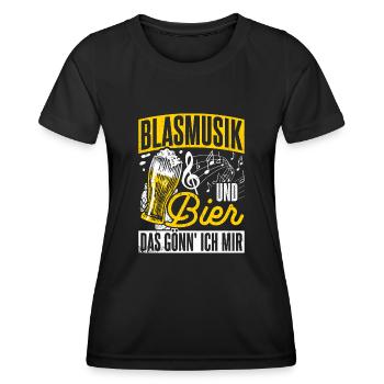 De la musique de cuivres et de la bière, c’est ce que je m’offre lors d’une tournée de beuveries - T-shirt sport Femme - noir - Devant - AI Model Female 172 light (172cm)