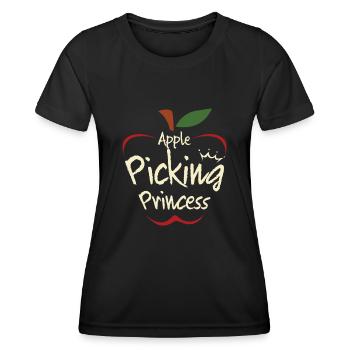 Apfelpflücken Prinzessin Apfel Saison - Frauen Funktions-T-Shirt - Schwarz - Vorne - AI Model Female 172 light (172cm)