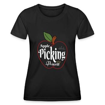 Cueillette de pommes Princesse Saison de la récolte des pommes - T-shirt sport Femme - noir - Devant - AI Model Female 172 light (172cm)