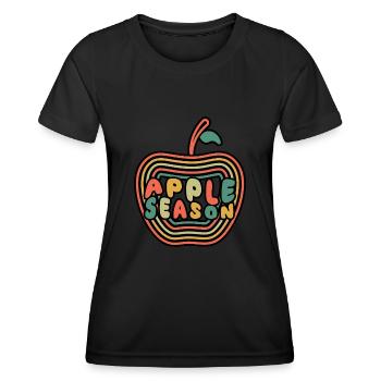 Apfel Saison Abenteuer Apfel Butterpflücker Apfel - Frauen Funktions-T-Shirt - Schwarz - Vorne - AI Model Female 172 light (172cm)