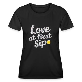 Love At First Sip Kombucha Lover - Women's Functional T-Shirt - black - Front - AI Model Female 172 light (172cm)