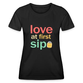 Kombucha-Liebhaber-Liebe auf den ersten Schluck - Frauen Funktions-T-Shirt - Schwarz - Vorne - AI Model Female 172 light (172cm)