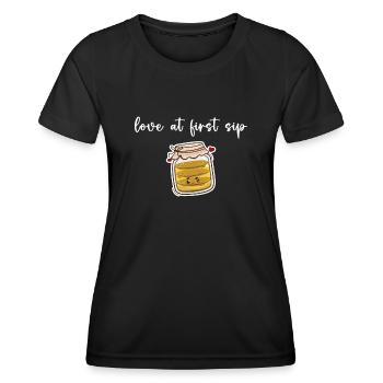 Liebe auf den ersten Schluck Kombucha-Liebhaber - Frauen Funktions-T-Shirt - Schwarz - Vorne - AI Model Female 172 light (172cm)