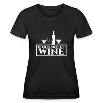 Wine Drinker Wine Glass Vino - Women's Functional T-Shirt - black - Front - AI Model Female 172 light (172cm)