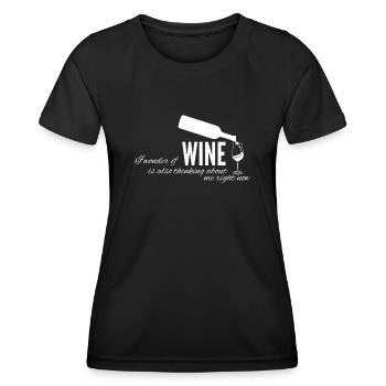 Wine Drinker Vino Wine Glasses - Women's Functional T-Shirt - black - Front - AI Model Female 172 light (172cm)