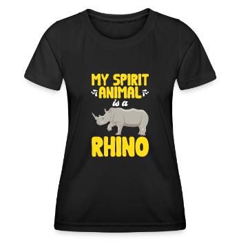 Nashorn Rhino Einhorn - Frauen Funktions-T-Shirt - Schwarz - Vorne - AI Model Female 172 light (172cm)