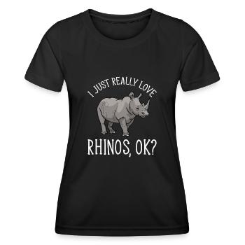 Nashorn Rhino Einhorn - Frauen Funktions-T-Shirt - Schwarz - Vorne - AI Model Female 172 light (172cm)