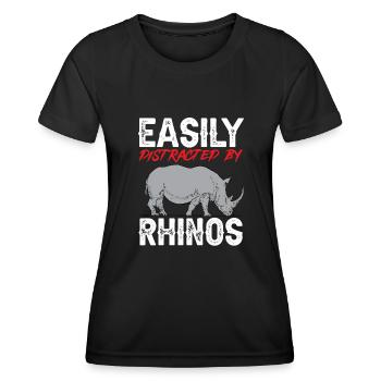 Nashorn Rhino Einhorn - Frauen Funktions-T-Shirt - Schwarz - Vorne - AI Model Female 172 light (172cm)