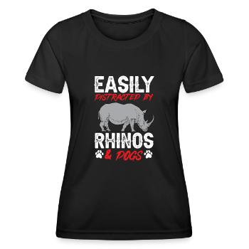 Nashorn Rhino Einhorn - Frauen Funktions-T-Shirt - Schwarz - Vorne - AI Model Female 172 light (172cm)