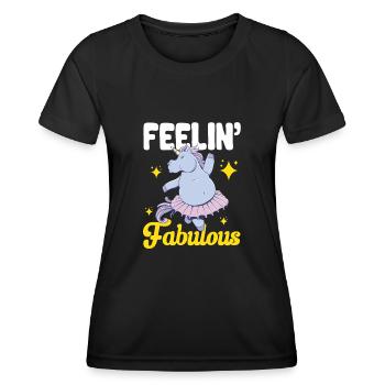 Nashorn Rhino Einhorn - Frauen Funktions-T-Shirt - Schwarz - Vorne - AI Model Female 172 light (172cm)