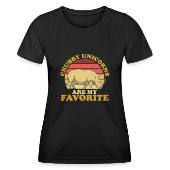 Nashorn Rhino Einhorn - Frauen Funktions-T-Shirt - Schwarz - Vorne - AI Model Female 172 light (172cm)
