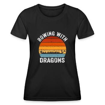 Rowing With Dragons Dragonboat - Women's Functional T-Shirt - black - Front - AI Model Female 172 light (172cm)