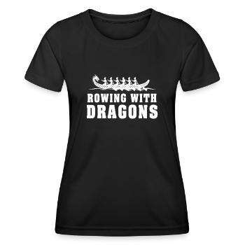 Rowing With Dragons Dragonboat - Women's Functional T-Shirt - black - Front - AI Model Female 172 light (172cm)