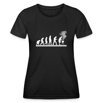 BBQ Barbecue Evolution grillen Barbecue-Grill - Frauen Funktions-T-Shirt - Schwarz - Vorne - AI Model Female 172 light (172cm)