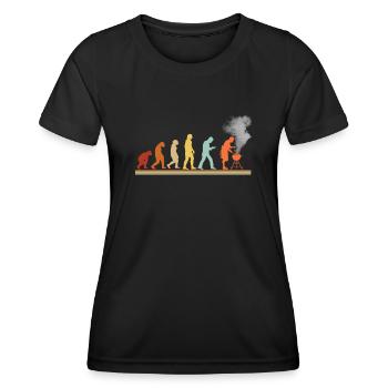 BBQ Barbecue Evolution grillen Barbecue-Grill - Frauen Funktions-T-Shirt - Schwarz - Vorne - AI Model Female 172 light (172cm)