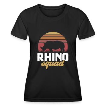 Nashorn Rhino Einhorn - Frauen Funktions-T-Shirt - Schwarz - Vorne - AI Model Female 172 light (172cm)