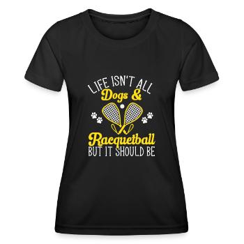 Racquetball Player Racquetball - Women's Functional T-Shirt - black - Front - AI Model Female 172 light (172cm)